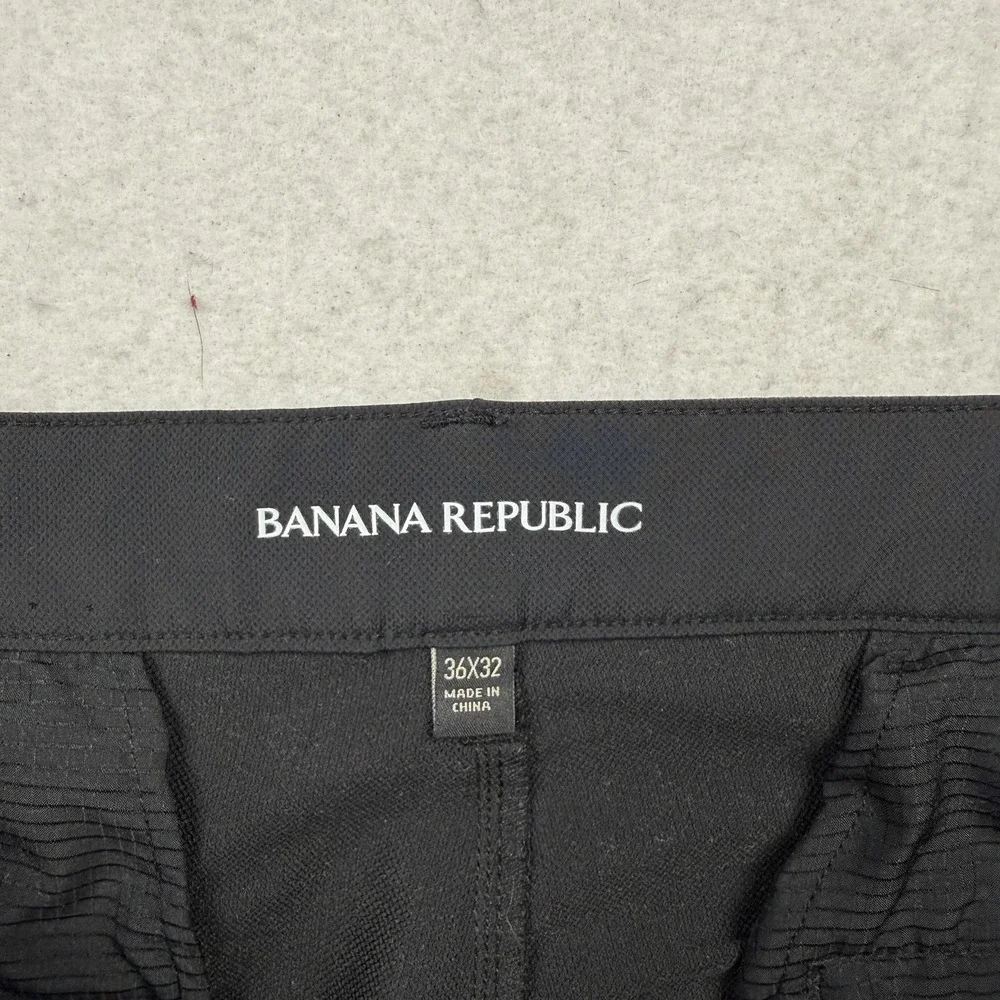 Banana Republic Pants Mens 36x32 Black Dress Chino Straight Leg Polyester